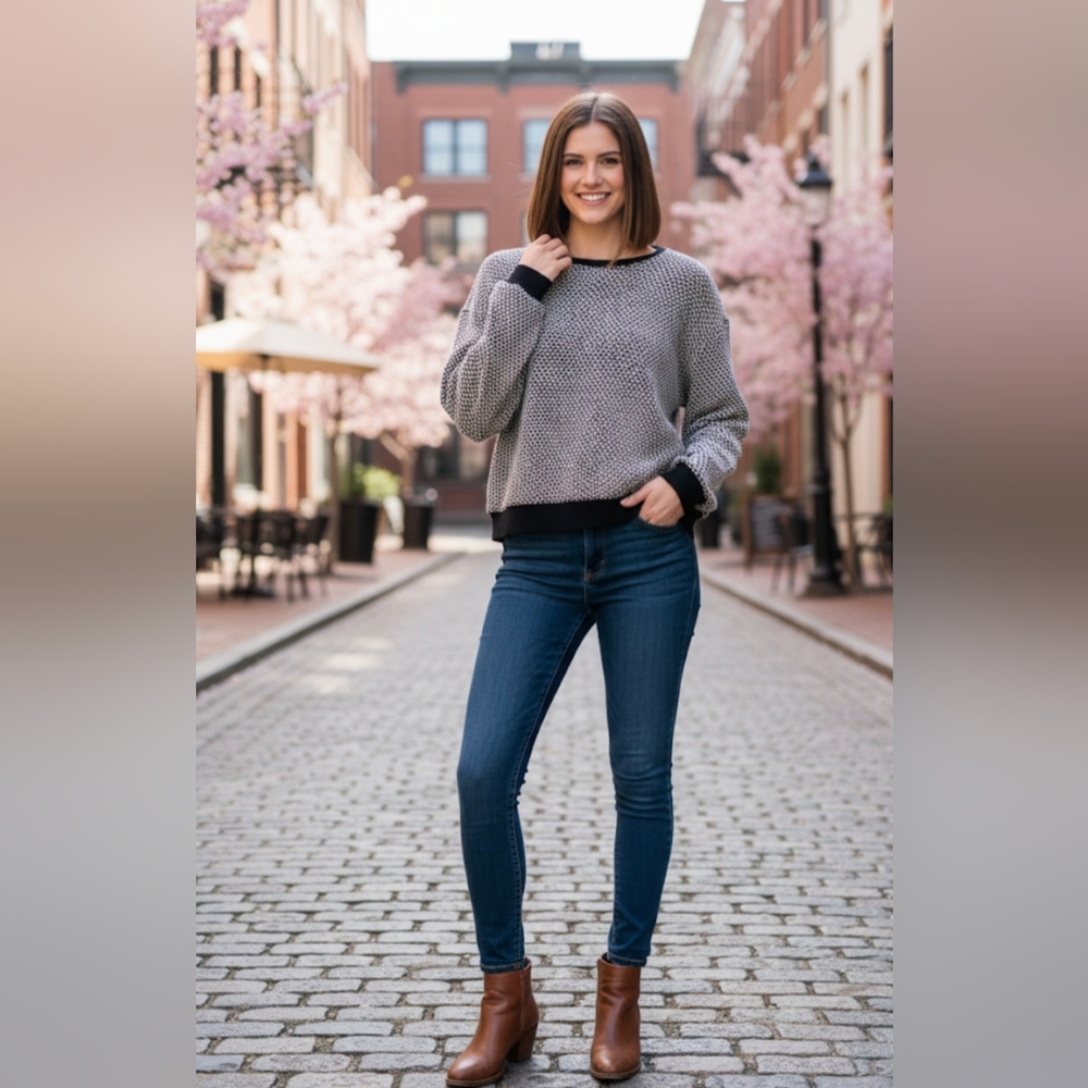 Marine Layer Black and White Sweater